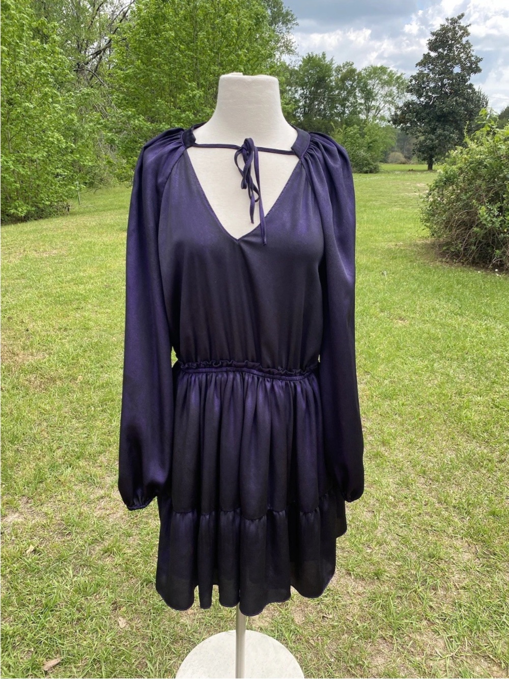 Anthropology Current Air Purple Metallic Short Dress Size Medium